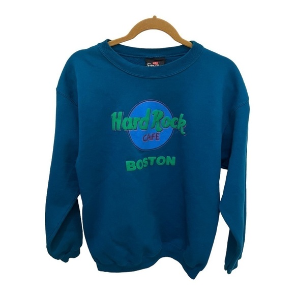Hard Rock Cafe Vintage 90’s Boston Spell Out Crewneck Sweater M - Picture 1 of 7